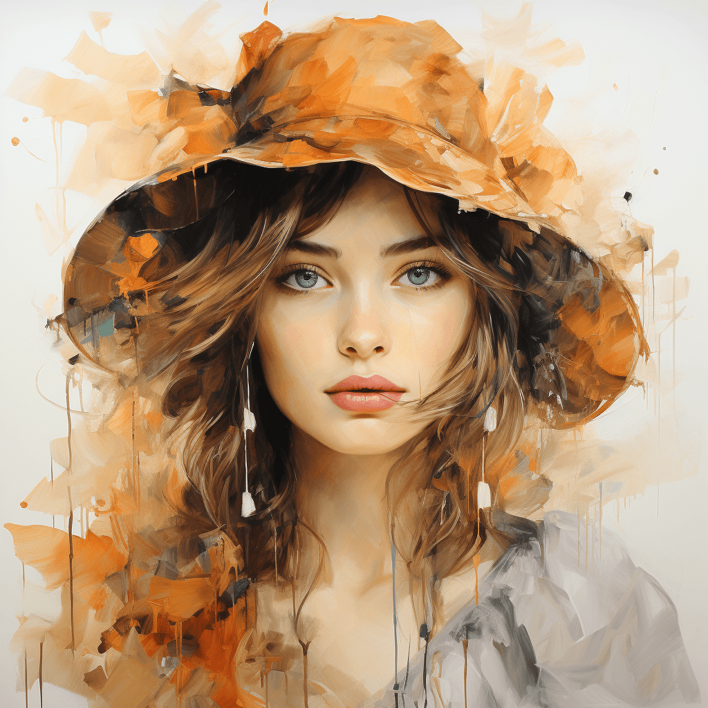 AI generated: a stunning watercolor painting on canvas of a beautiful woman, in the style of Claude Monet :: 4 Giv...