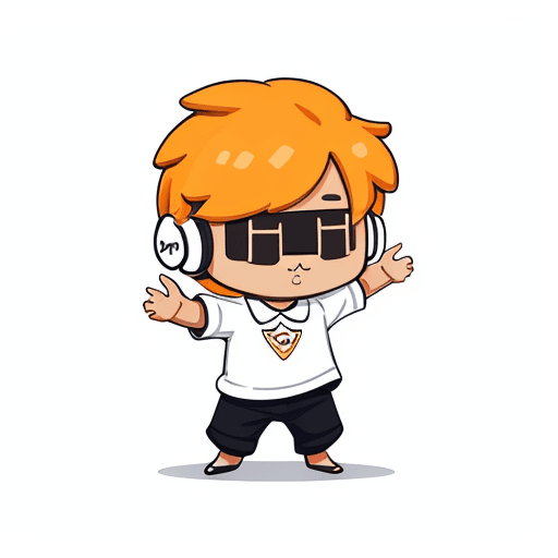 AI generated: ((tan boy, headset, cute stickers, style cartoon, cute Super Deformed Character, white border, high ...