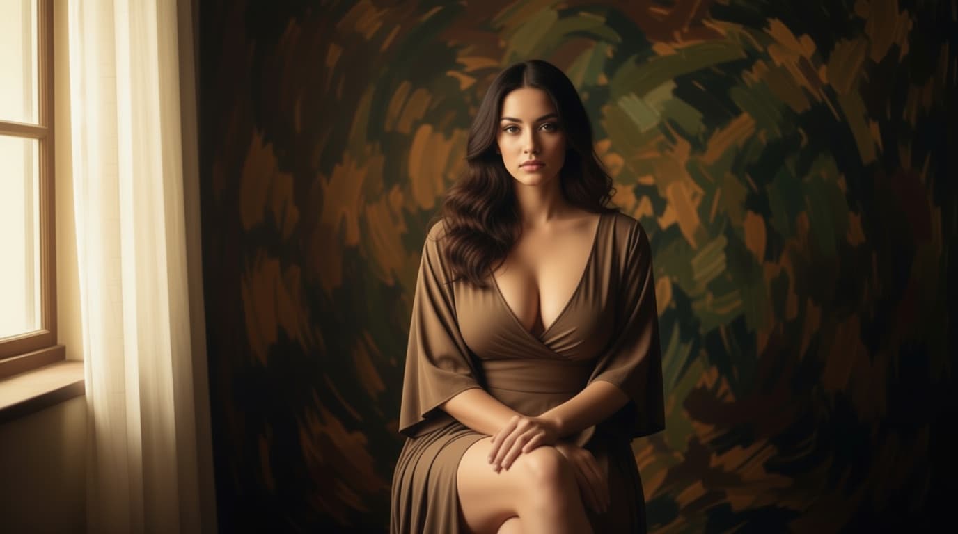 AI generated: Refine her chest to look natural human chest, slight wide her hips, slight curvy her thigh and propo...