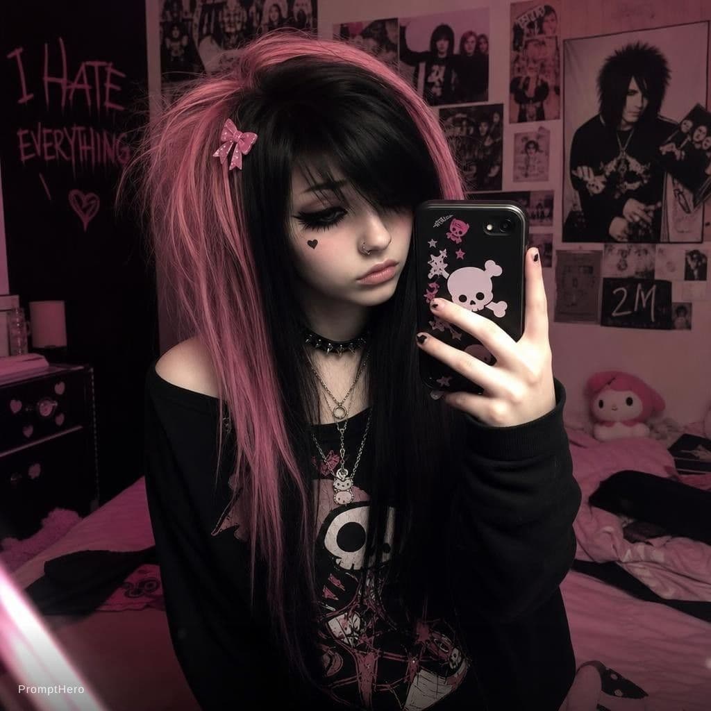 AI generated: piny girl emo