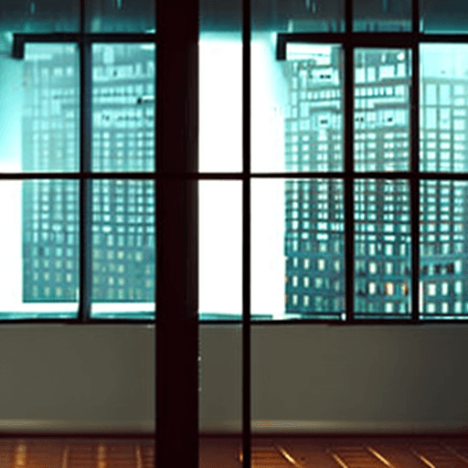 AI generated: "0": "(apartment with window), (wall with window), (Blade Runner 2049), (dark), city view, dark weat...