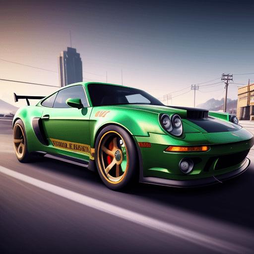 AI generated: cinematic CG 8k wallpaper, action scene from GTA V game, gritty action, perfect symmetric cars bodie...