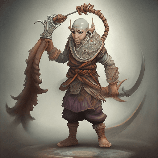 AI generated: Air genasi monk warrior