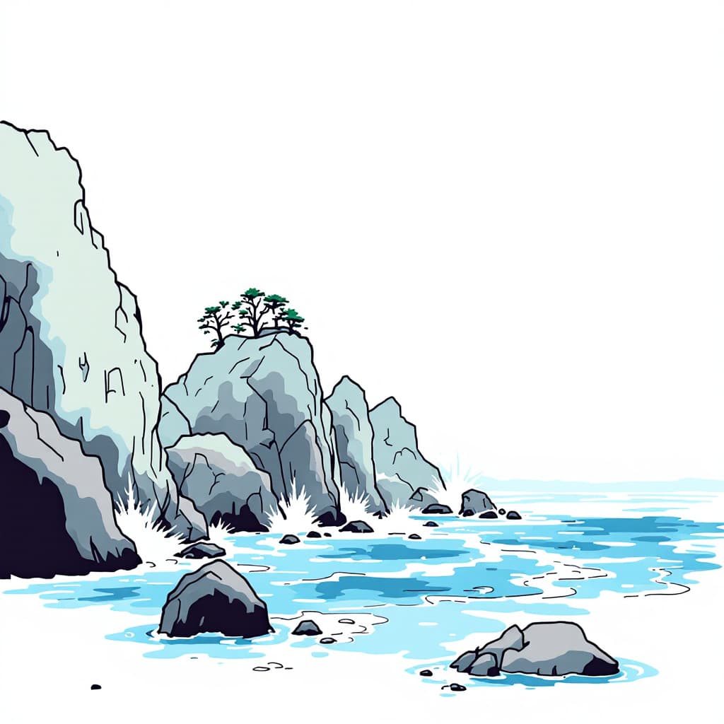 AI generated: Draw the Taegeukgi on an image based on the sea of ​​Gangwon-do, Korea.
