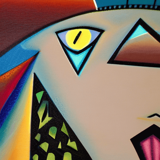 AI generated: cubism detail art of jesus face