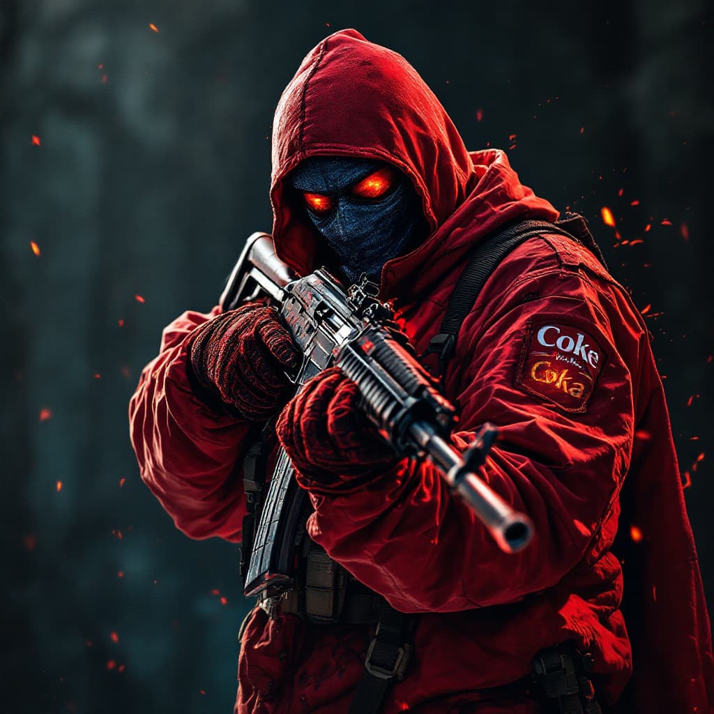 AI generated: coke cola can is a gangster warrior hold ak47 in counter strike2