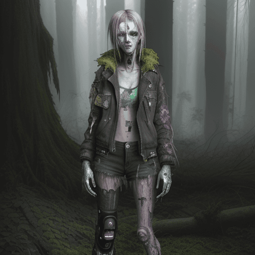 AI generated: neonpunk style 20-year-old A full body full face shot of a scary creepy android, state of decay and ...