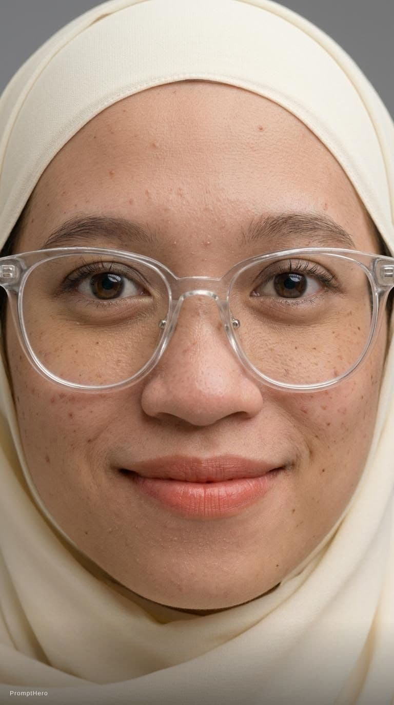 AI generated: Super extreme up close full face. Maintain facial expressions. Looking to camera. Maintain blemish f...