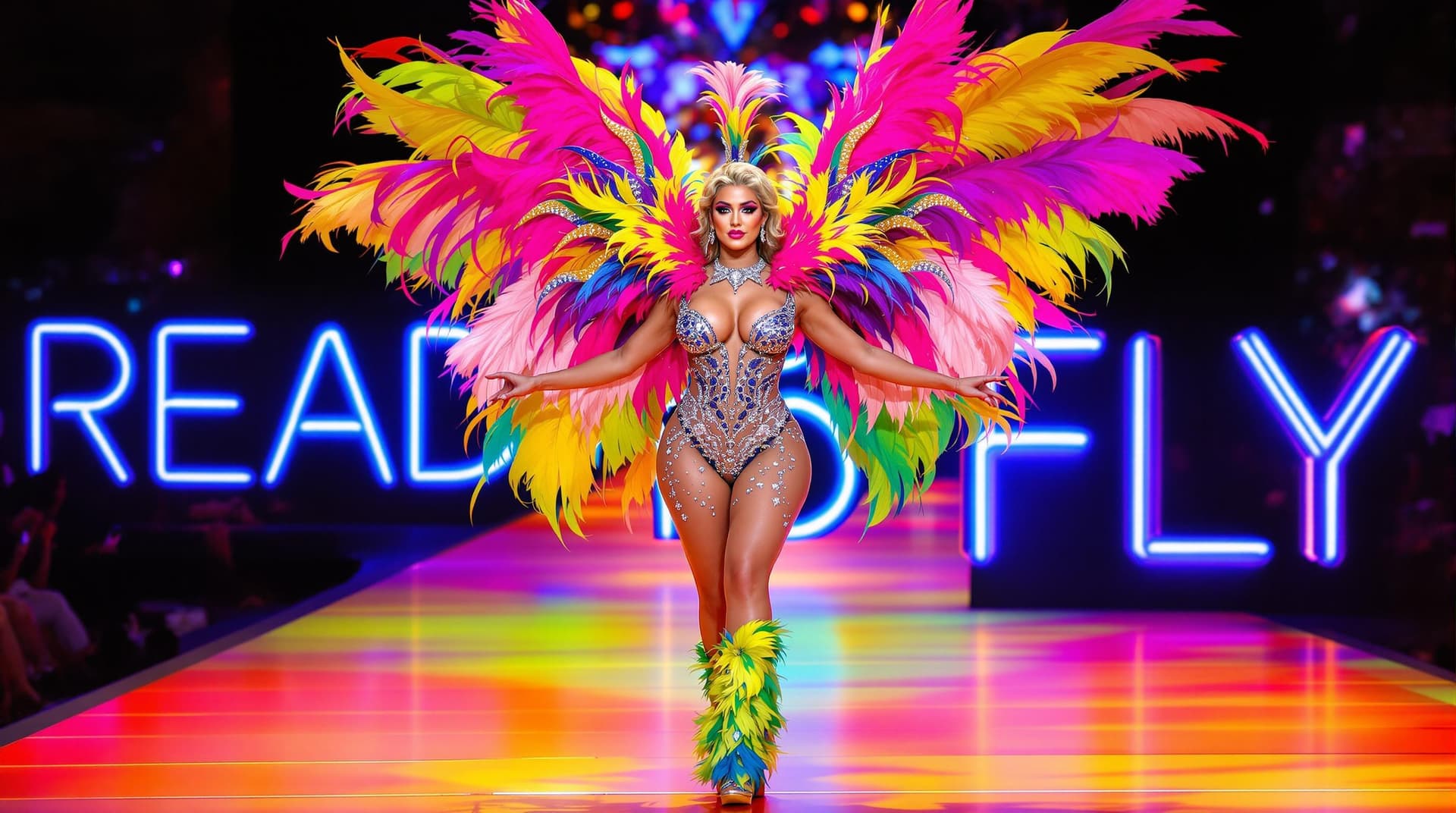 AI generated: A Stunning woman, Curvy of Blonde American descent, and in her 20s to 30s, is centered in the image....