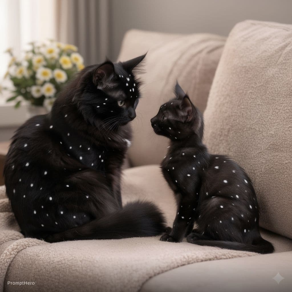 AI generated: Two cats ome mother cat and a son cat in conversation. The mother cat asking him a question.a pause
...