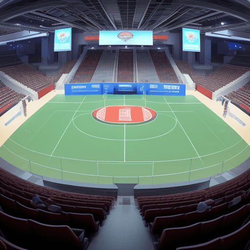 AI generated: Interactive arena in side a university in dubai
