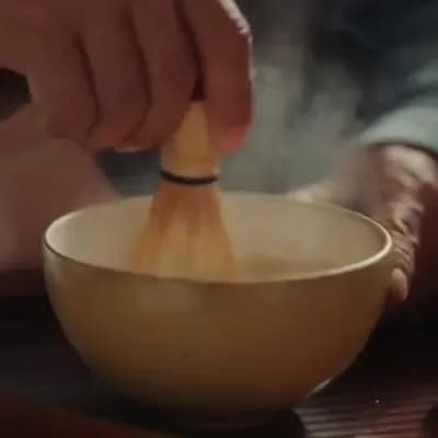 AI generated video: Scene: Glowing humanoid alien "Lumina Yao" floating above Jiangnan-style teahouse, observing humans ...