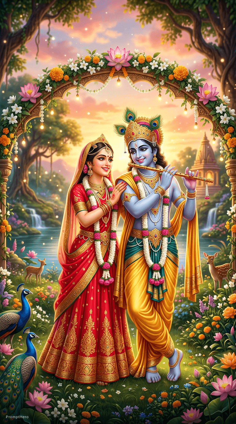 AI generated: Radhe Krishna 3d best photo 