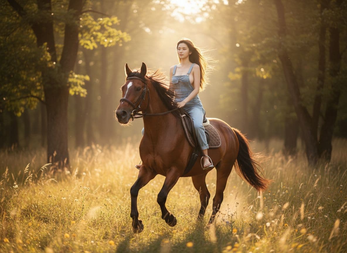 AI generated: sur le dos un cheval