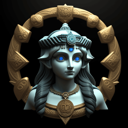 AI generated: Godess Hecate with her insignia, 3 d style