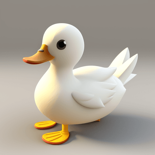 AI generated: Cute 3D style duck image