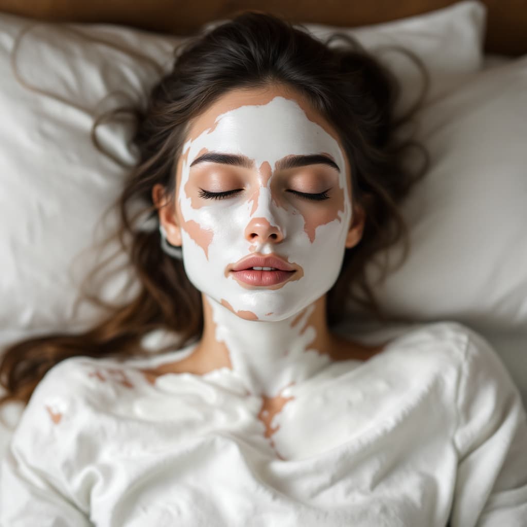 AI generated: women on bed covered in white sauce