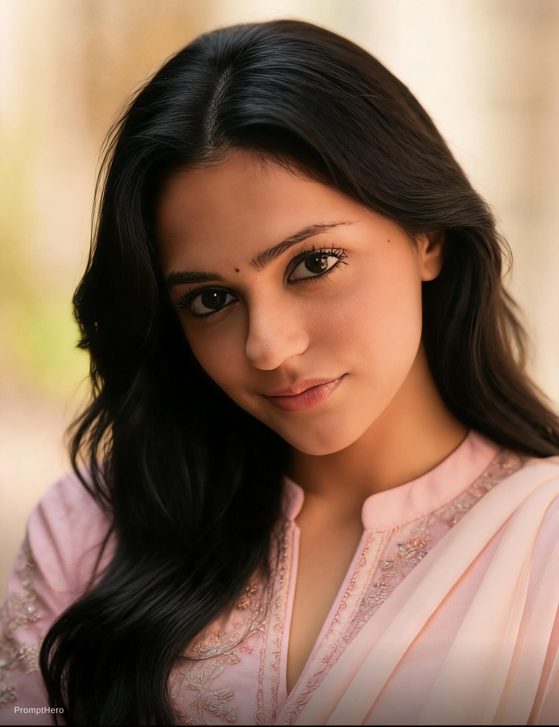 AI generated: "A 21-year-old Indian female AI influencer, fair skin tone, innocent and soft facial features, natur...