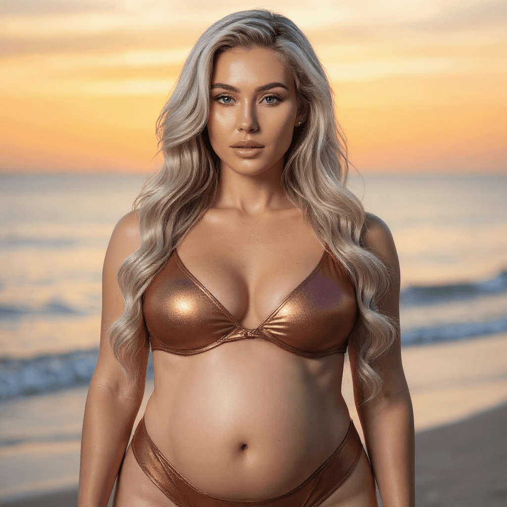 AI generated: create an image of her with enormous breast and big bum