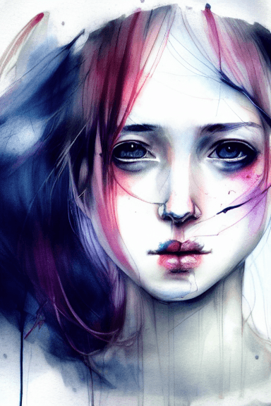 AI generated: style of Agnes Cecile , Woman, UHD, HDR, 8K, (Masterpiece:1.5), (best quality:1.5)