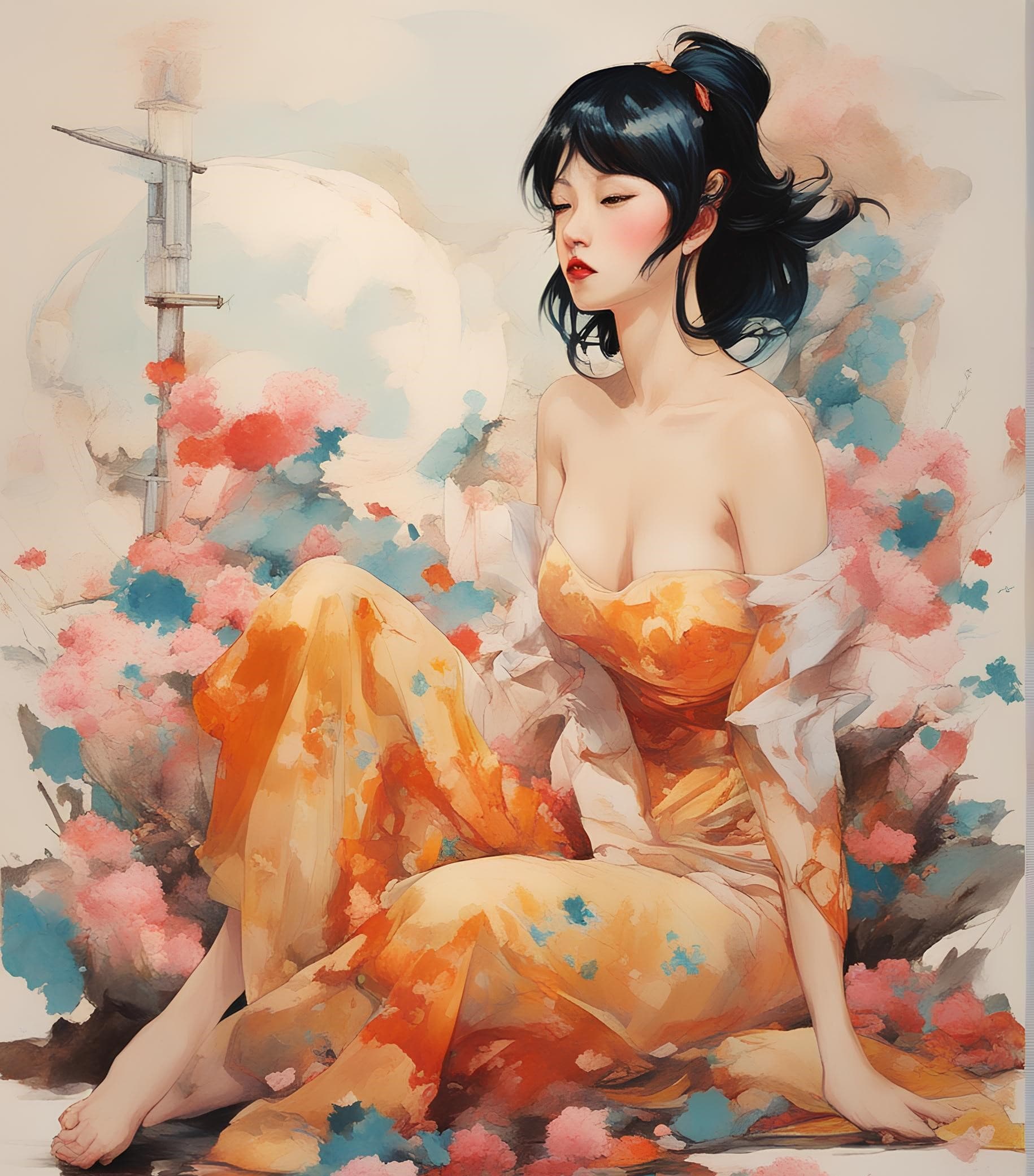AI generated: there is ugliness in beauty, but there is also beauty in ugliness. in the style of adrian ghenie, es...