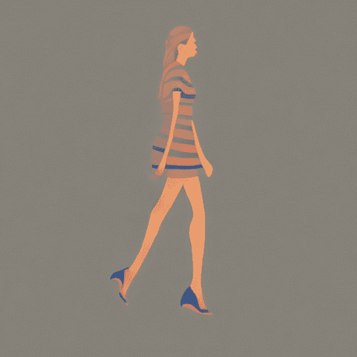 AI generated: A minimalistic illustration of a girl walking. The girl is done with cardboard and the background is...