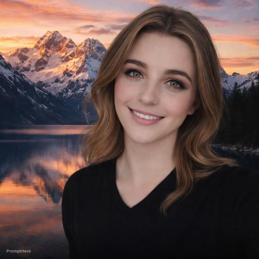 AI generated: A serene mountain landscape at sunset with snow-capped peaks