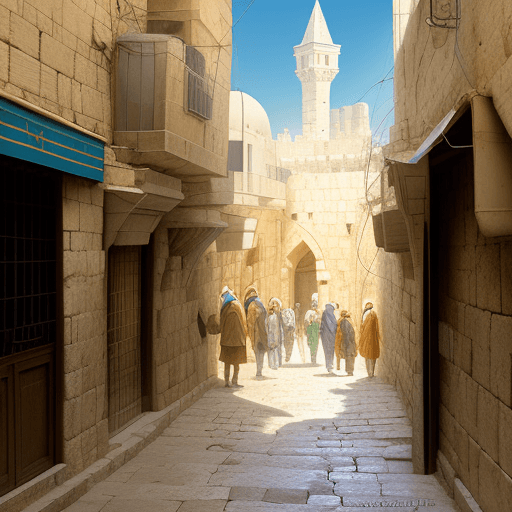AI generated: Streets of Old Jerusalem miracles and aliens
