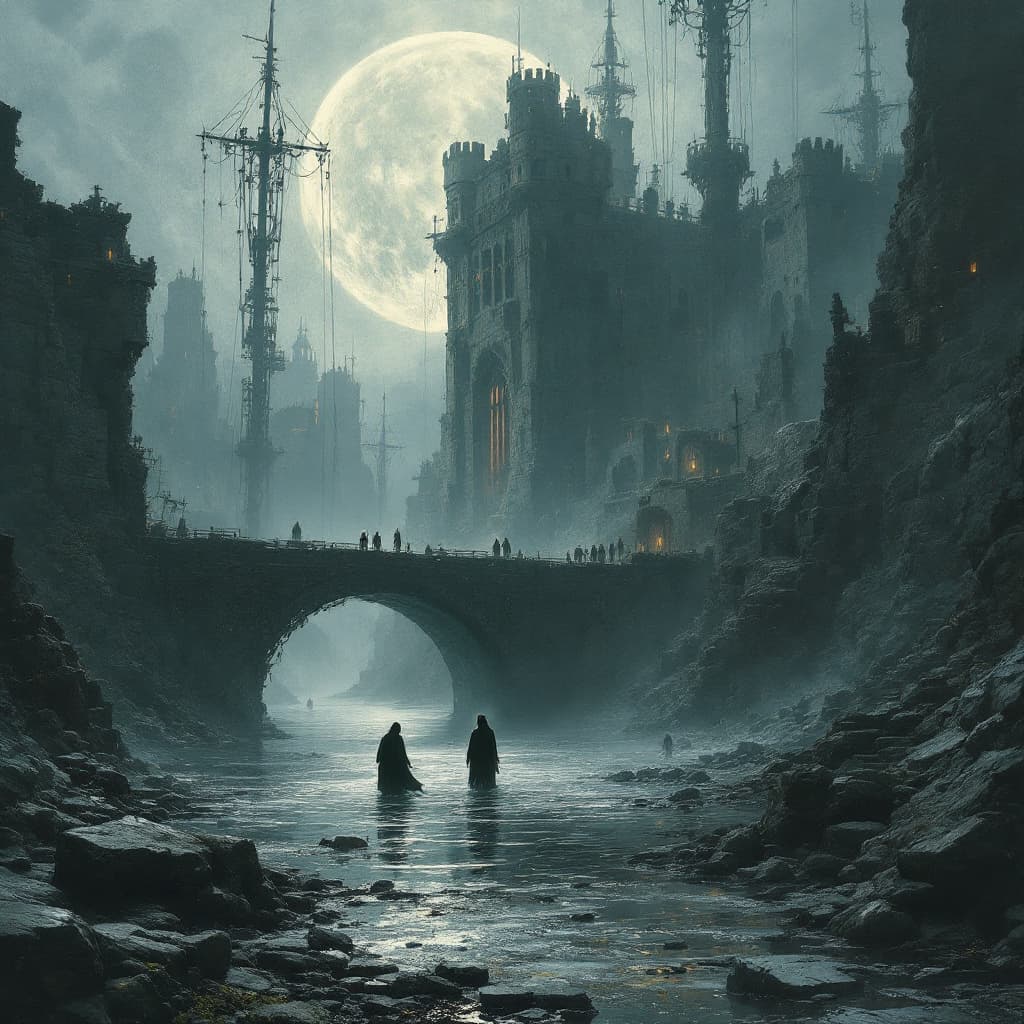 AI generated: harbour dungeon synth ghosts amazing picture masterpiece ghosts
