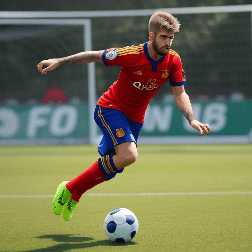 AI generated: Piqué jugando fútbol
