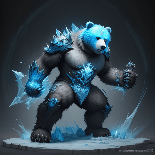 AI generated: Volibear, the maniac bear is shown in some form of drawing, in the style of dark white and azure, br...
