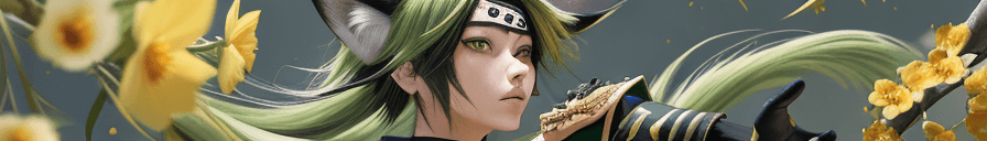 AI generated: masterpiece, best quality,tighnari (genshin impact), animal ears, multicolored hair, yellow flower, ...