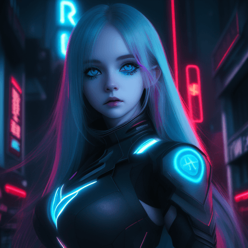 AI generated: cute pale female with black eyeliner, blue eyes, long hair, hyper detail, cinematic lighting, magic ...