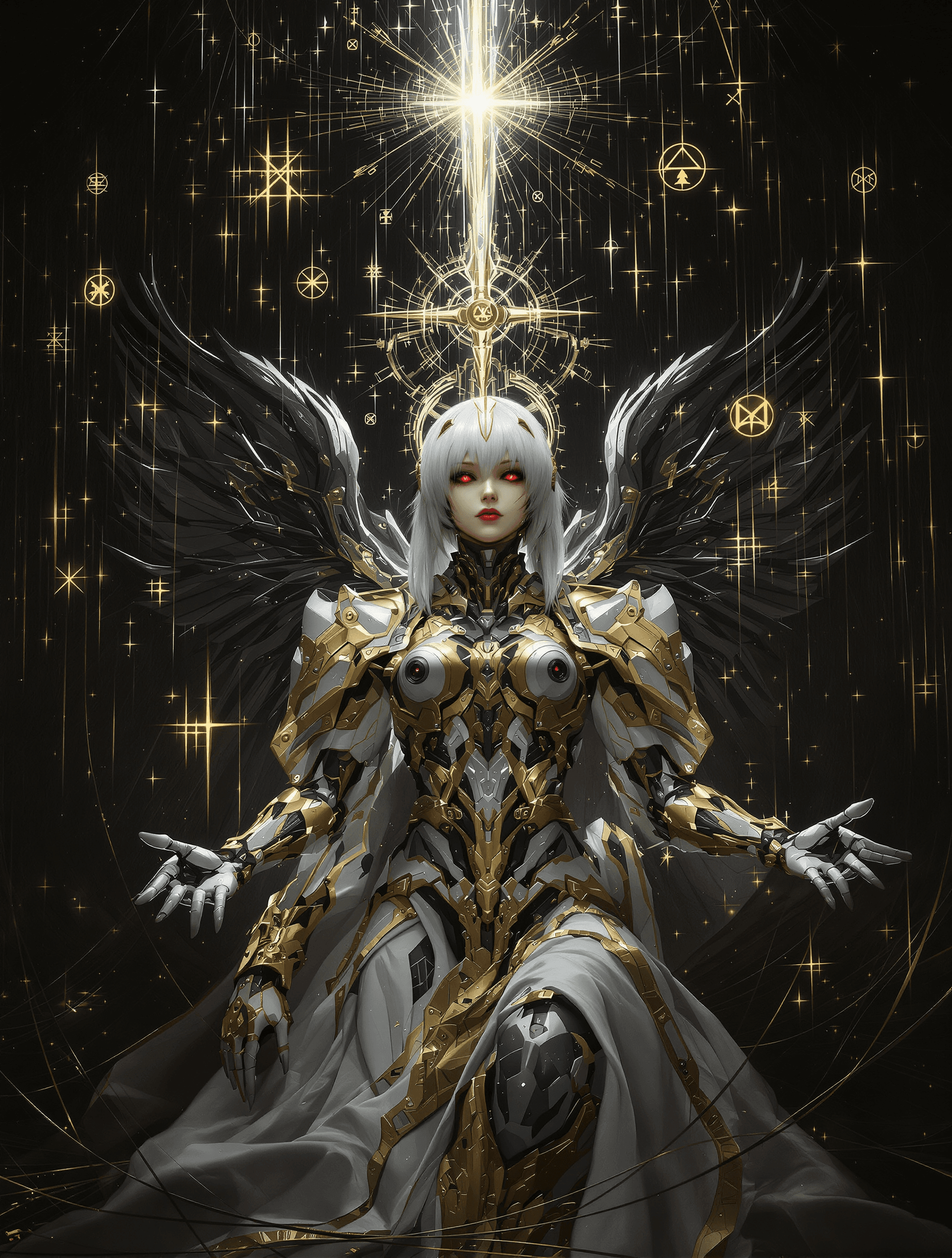 AI generated: A digital oil painting in the Baroque style, reimagining a portrait of Rei Ayanami. She is situated ...