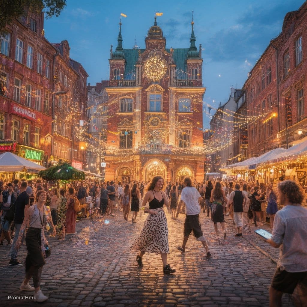 AI generated: midsummer event in Riga