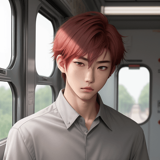 AI generated: A man, Kohei Chumaki from the Spirit of the Halberd, short red hair, medium distribution, 18 years o...