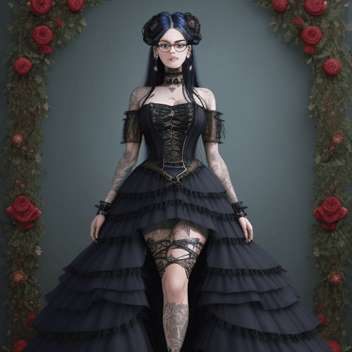 AI generated: A full body photorealistic beautiful dress made entirely of leaves with blue apple texture, rose pat...