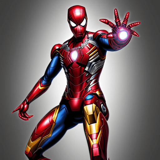 AI generated: spiderman fusion with iron man
