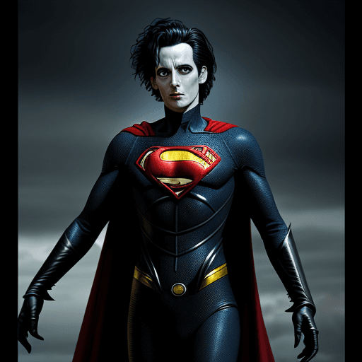 AI generated: edward scissorhands as superman