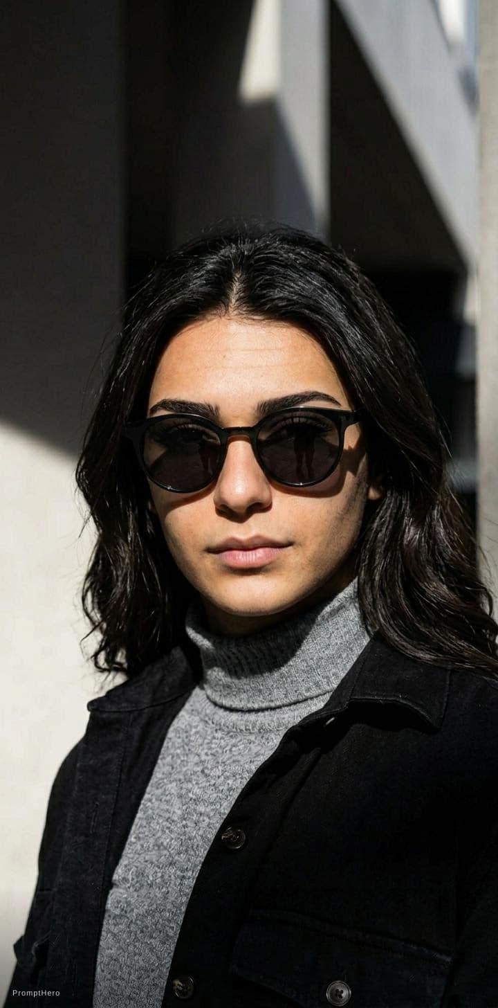 AI generated: high-resolution photograph, woman, stunning use of shadows, in the syle of crisp lines and forms,  U...