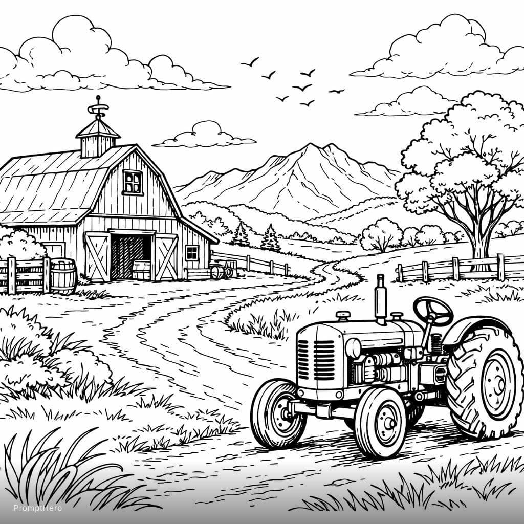 AI generated: black and white Line drawing