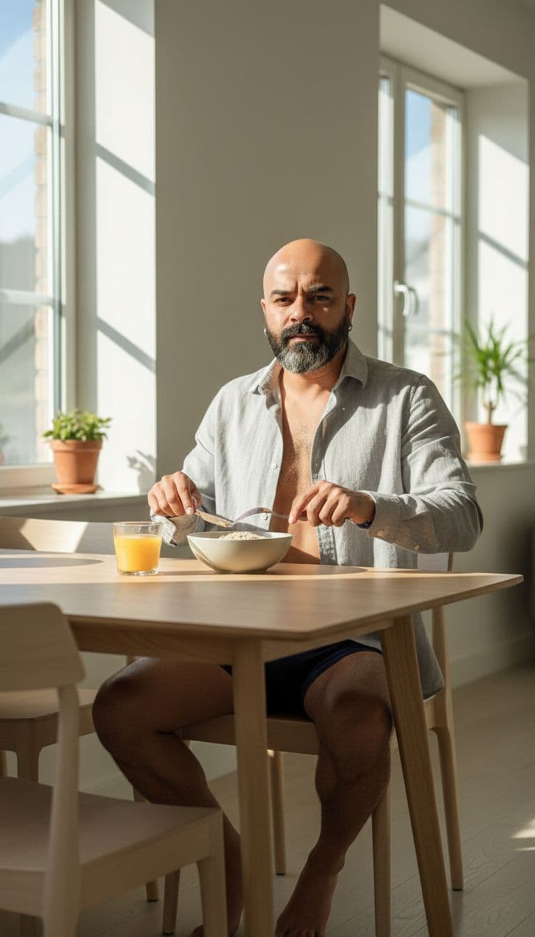 AI generated: Morning day light. A handsome, stylish young man with a lean, toned physique (around 57 kg, 5'6" tal...