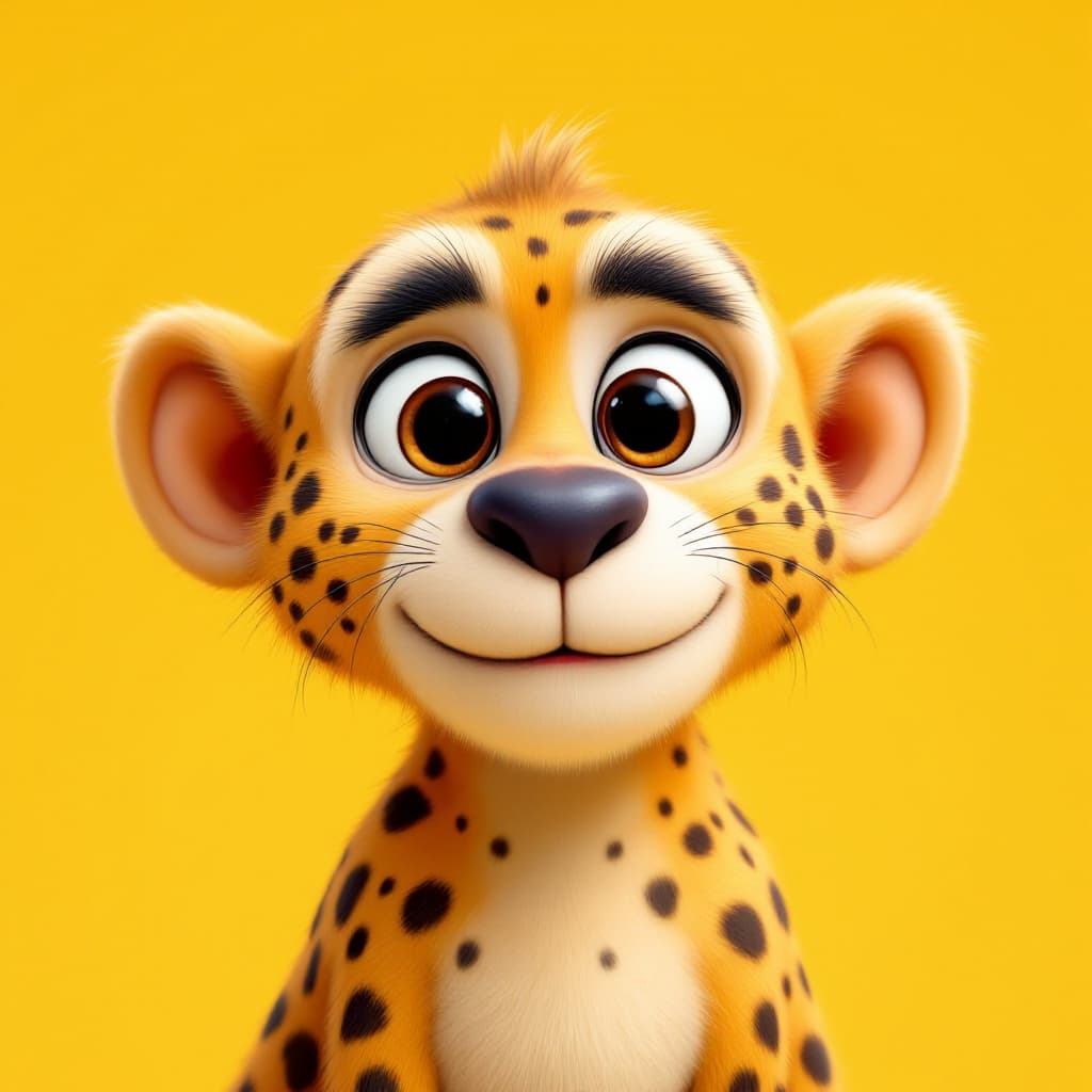 AI generated: reyalestic,3d, cartoon-style, monkey, face, zoom in, expressive eyes and a playful demeanor, thick o...