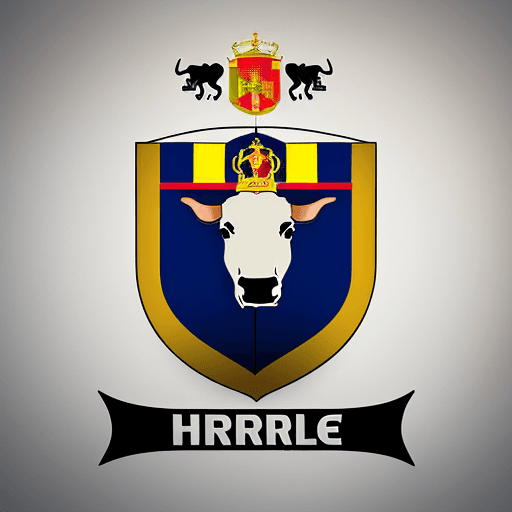 AI generated: Formula 1 minimalist team logo based of an spanish team whose name is HRE and have a minimalist bull...