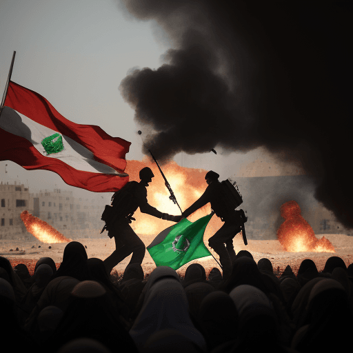 AI generated: a 8K image that shows ocupation and violence against people with the palastine flag and people defen...