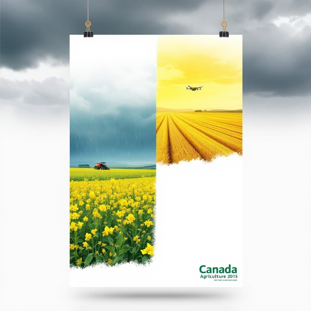AI generated: Create a poster for an agricultural awareness campaign featuring a striking image of a pristine agri...