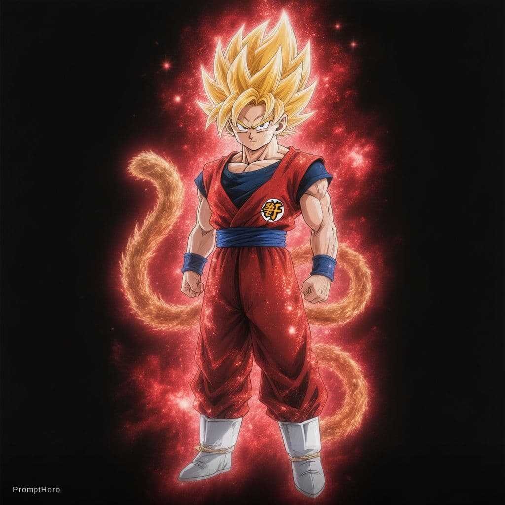 AI generated: Goku supper Saiyan 4,Dragon ball GT,Goku super Saiyan 4 from dragon ball GT,dragon ball GT backgroun...