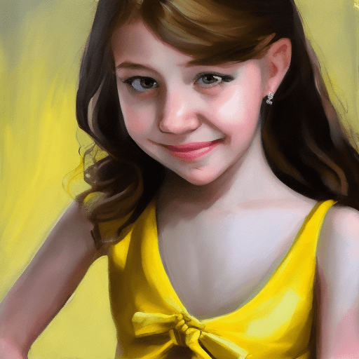 AI generated: girl in a short yellow dress and winks —v 6.0 —cref https://i.pinimg.com/originals/f3/7e/58/f37e5830...