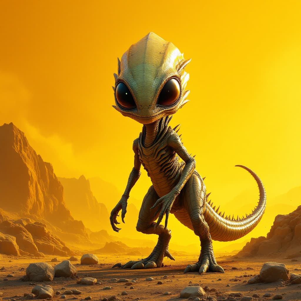 AI generated: Alien dinosaur --ar 9:16 --style raw