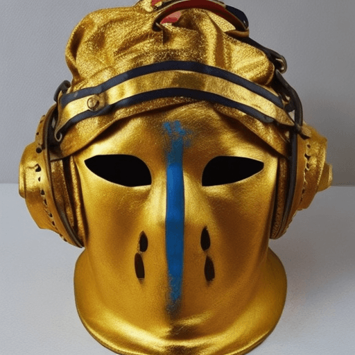 AI generated: Que tenga u casco griego de color oro 